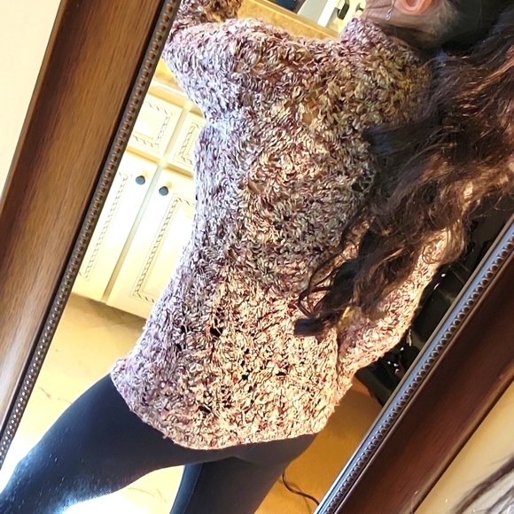 Bebe Cozy Multicolor Crocheted Sweater, L - Picture 11 of 15